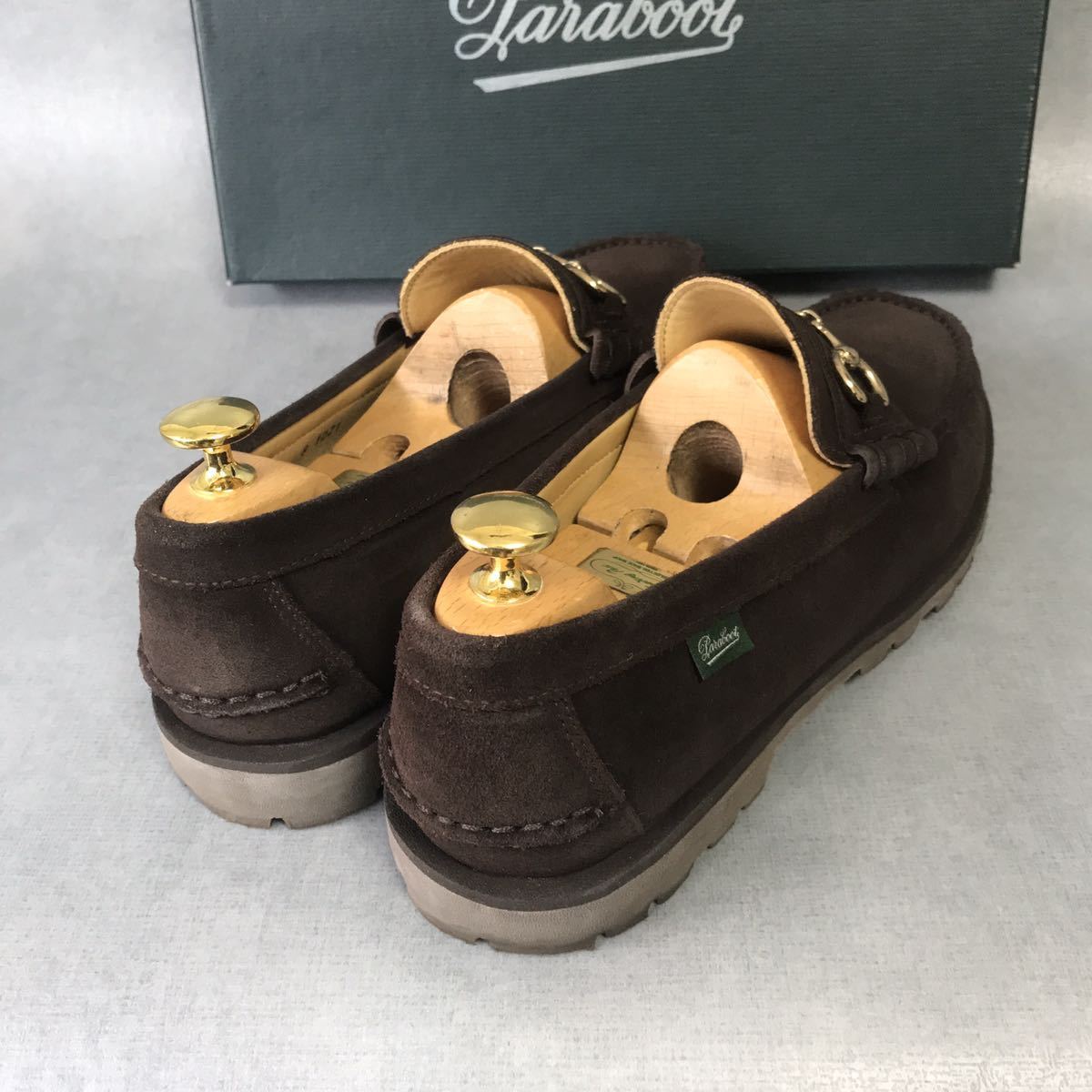 使用数回 極美品 Paraboot ビットローファー 8 ブラウン スエード 