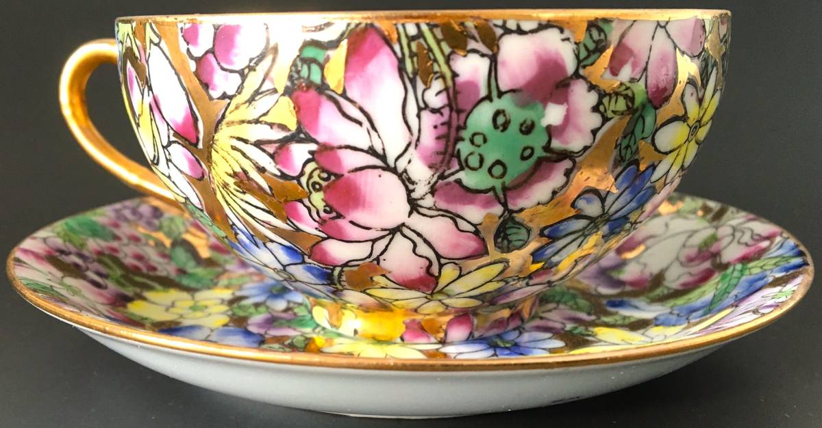 カナアキ様(。•ᴗ•。)♡ティーカップ柄 現品限り】ACF JAPANESE PORCELAIN アンティーク ティーカップ カップ