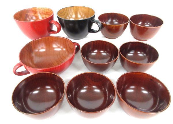 お買い得，人気SALE 送料300円 税込 du656 木製 汁椀 手付きスープカップ 等 4種 10点 シンオク(和食器)｜売買されたオークション情報、yahooの商品情報をアーカイブ公開 - オークファン その他