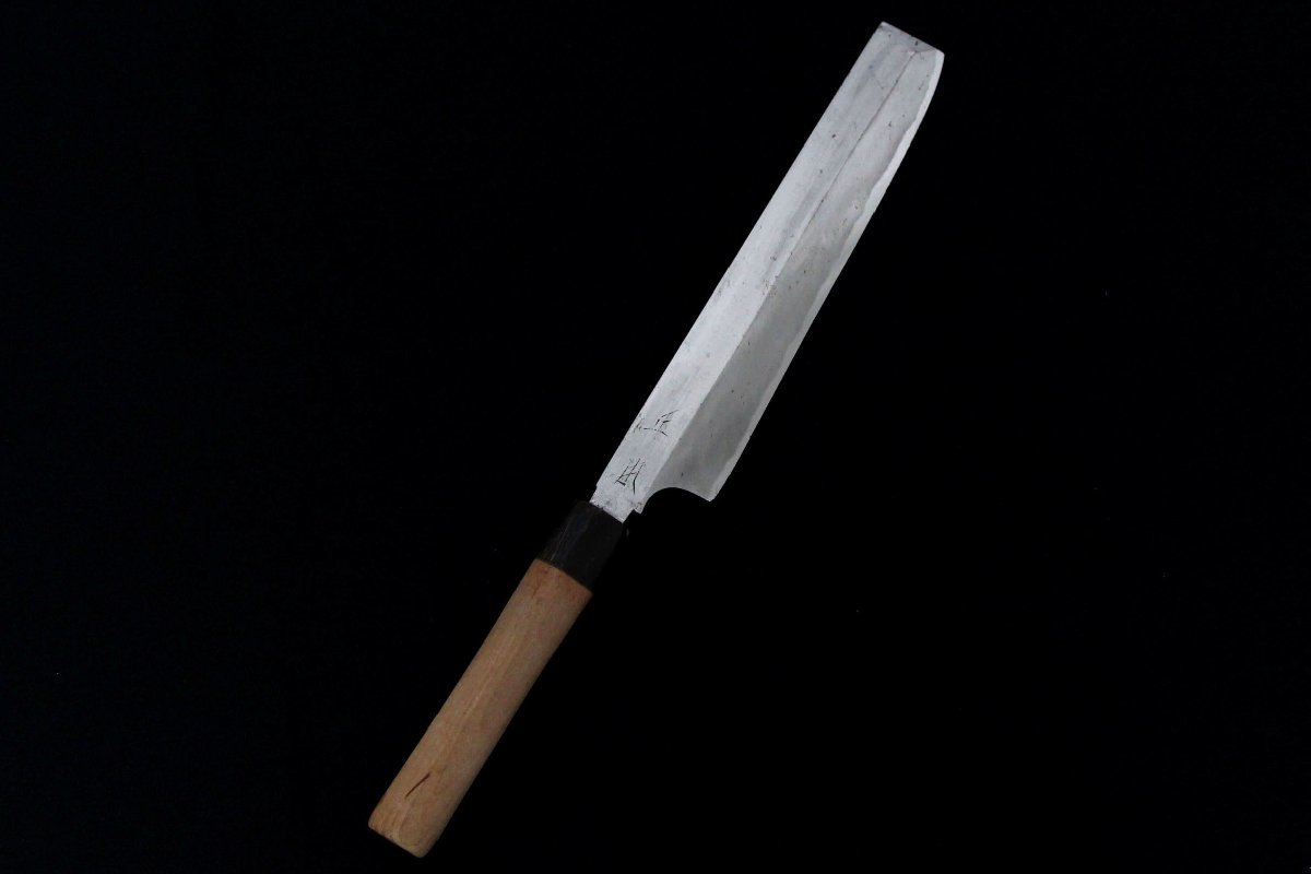 並品｜正本 薄刃包丁 七寸 霞 水牛朴栗型柄 λA1203-2L1B