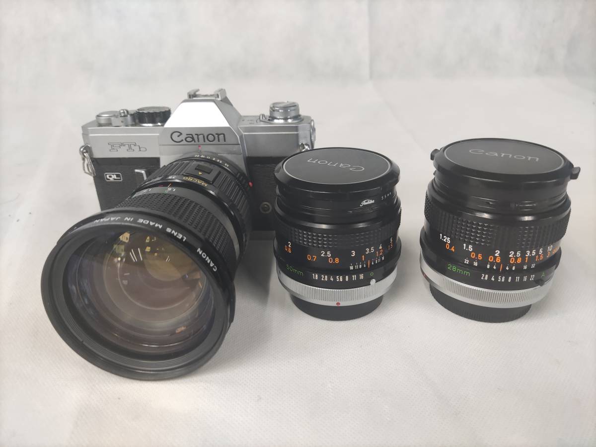 動作確認済み！ CANON FTb QL フィルムカメラ +レンズ3本セット 220831