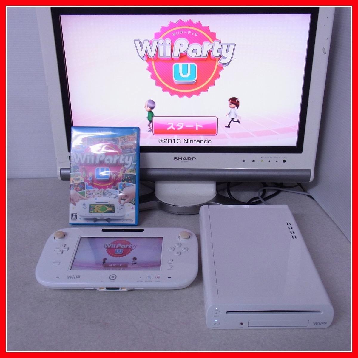 動作品 WiiU 32GB 本体 シロ＋Wii party U まとめてセット Nintendo