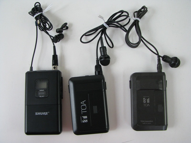 ワイヤレスマイク まとめて TOA WM-1320 WM-350-B11 / SHURE SLX1 通電
