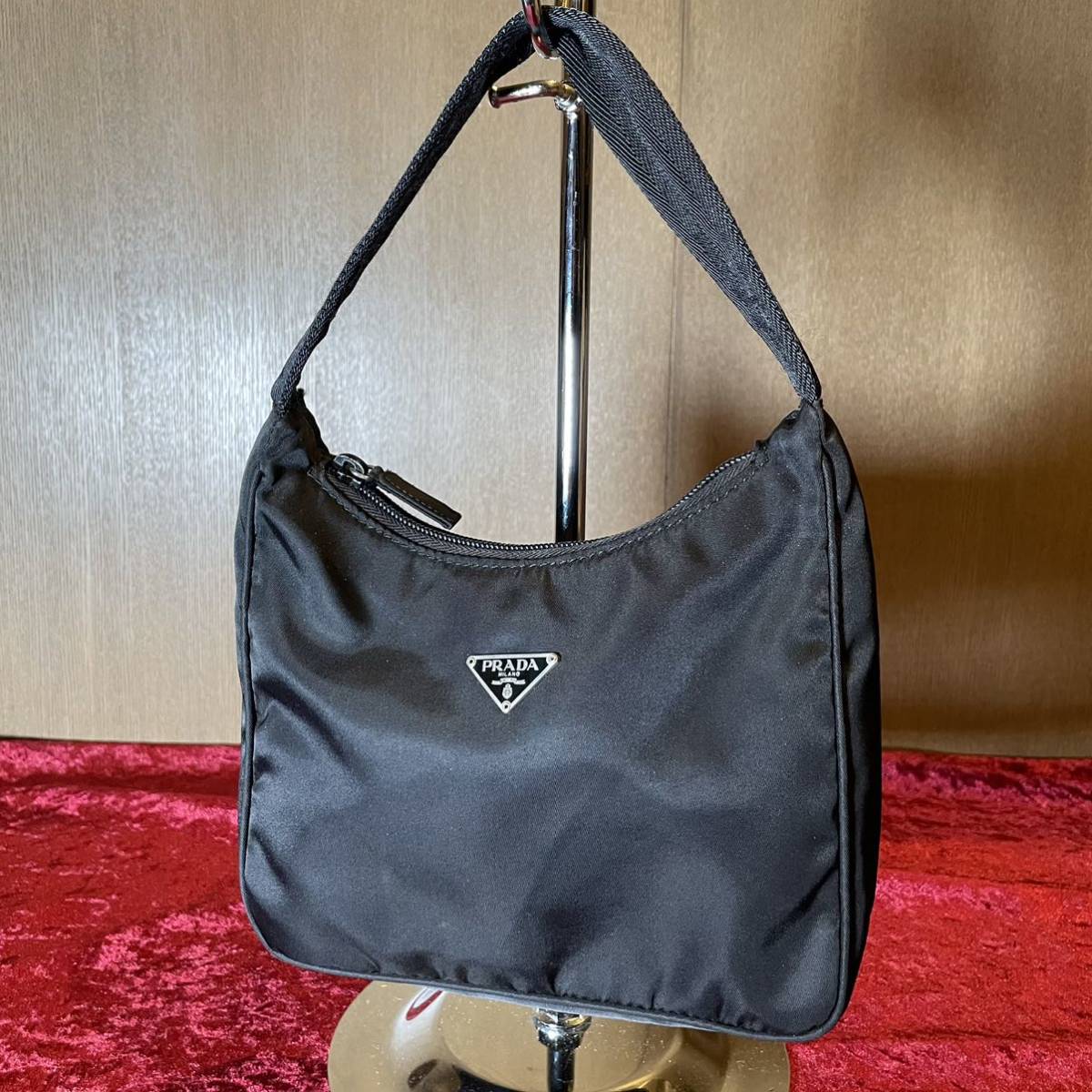 PRADA 1円 プラダ ナイロン テスート 三角ロゴ 1000円〜 レザー □美品□