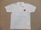 ☆COMME des GARCONS☆ハートロゴポロシャツ白赤M