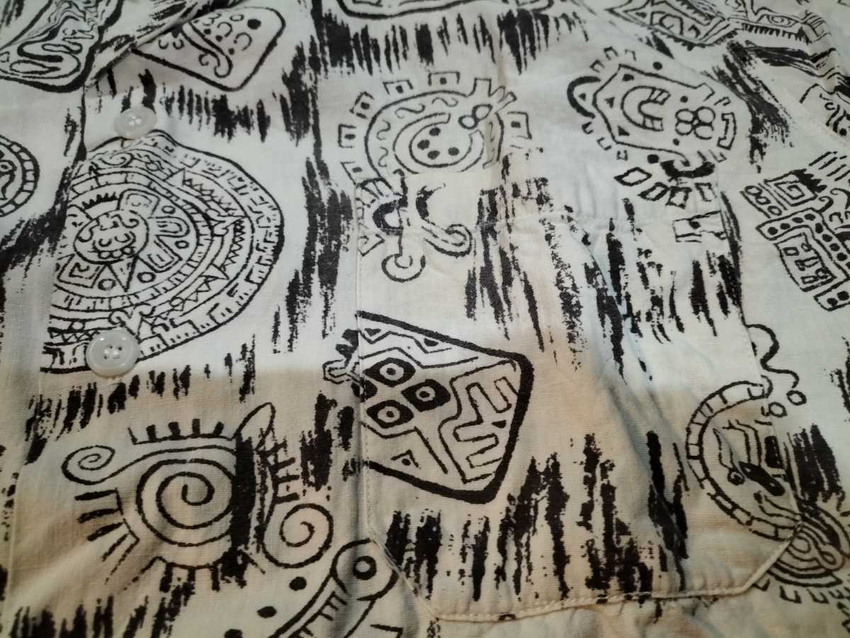 50s 60s コットン　半袖シャツ　オープンカラー　ビンテージ　古着　アメリカ　アメカジ　幾何学　総柄　1960年代 50s 60s その他ブランド(ソノタブランド) ダメージ ボロ メルカリ