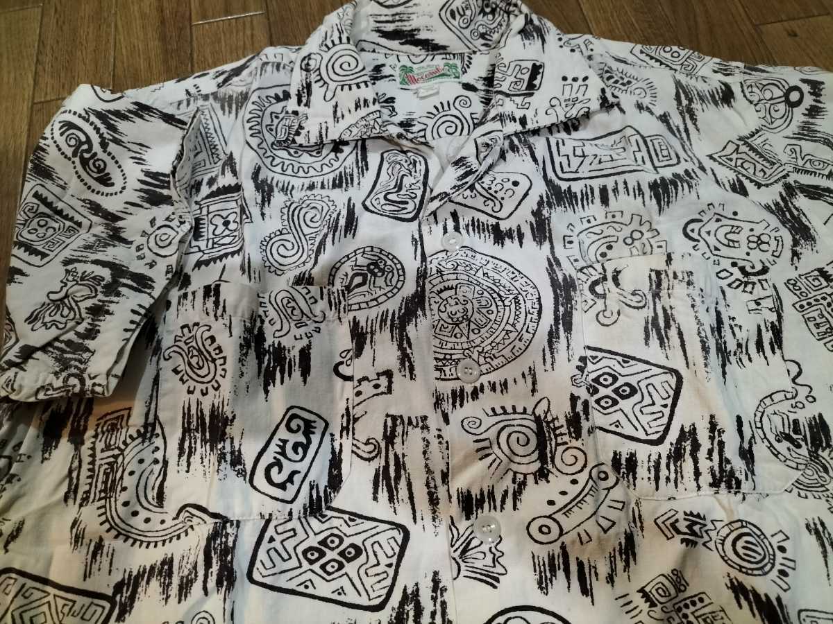 50s 60s コットン　半袖シャツ　オープンカラー　ビンテージ　古着　アメリカ　アメカジ　幾何学　総柄　1960年代 50s 60s その他ブランド(ソノタブランド) ダメージ ボロ メルカリ