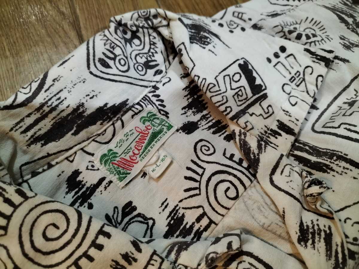 50s 60s コットン　半袖シャツ　オープンカラー　ビンテージ　古着　アメリカ　アメカジ　幾何学　総柄　1960年代 50s 60s その他ブランド(ソノタブランド) ダメージ ボロ メルカリ