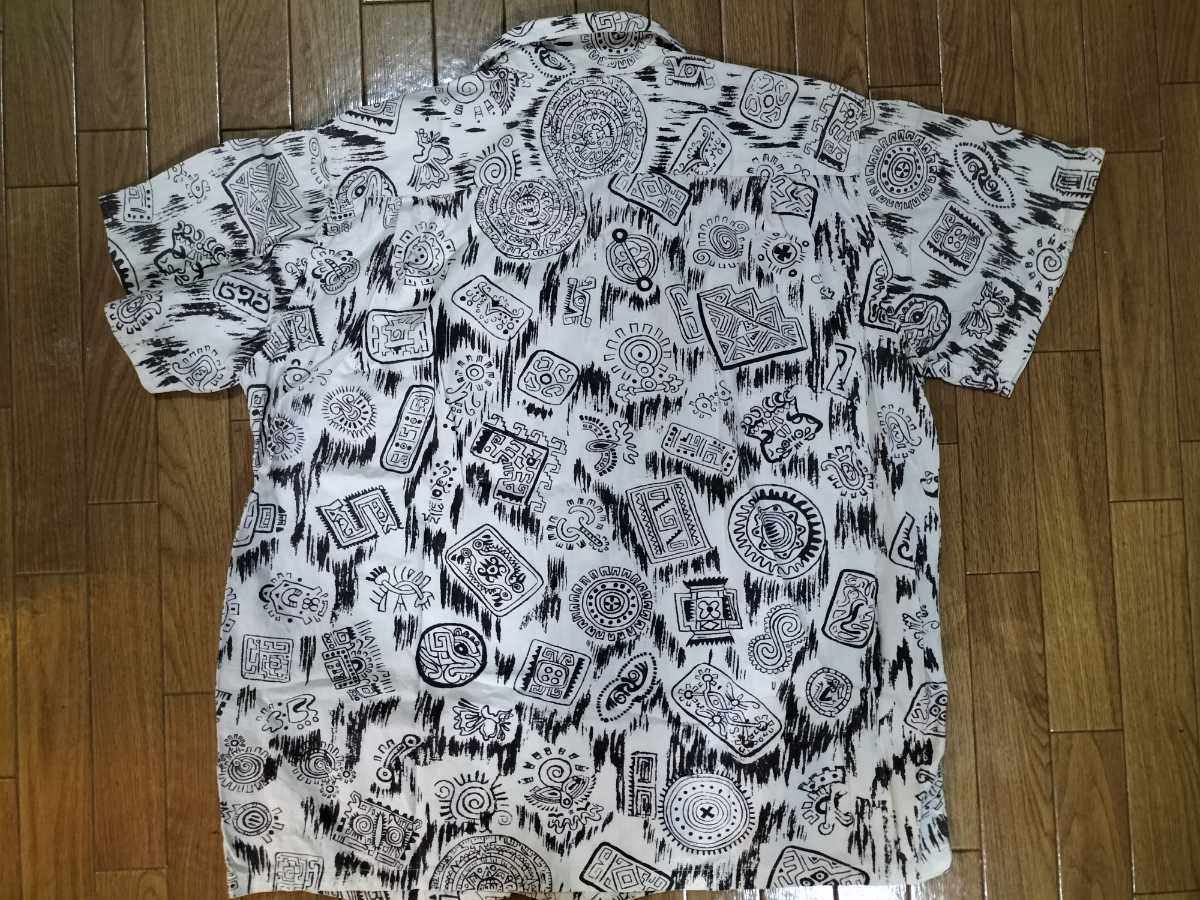 50s 60s コットン　半袖シャツ　オープンカラー　ビンテージ　古着　アメリカ　アメカジ　幾何学　総柄　1960年代 50s 60s その他ブランド(ソノタブランド) ダメージ ボロ メルカリ