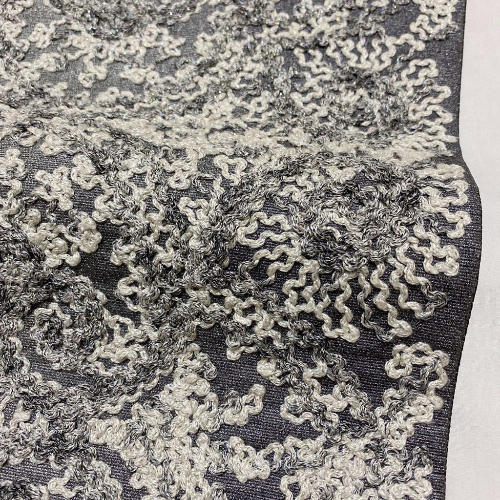 着物月花 本場奄美大島泥染絣 近代手刺繍 無月 袋帯 チュールレース