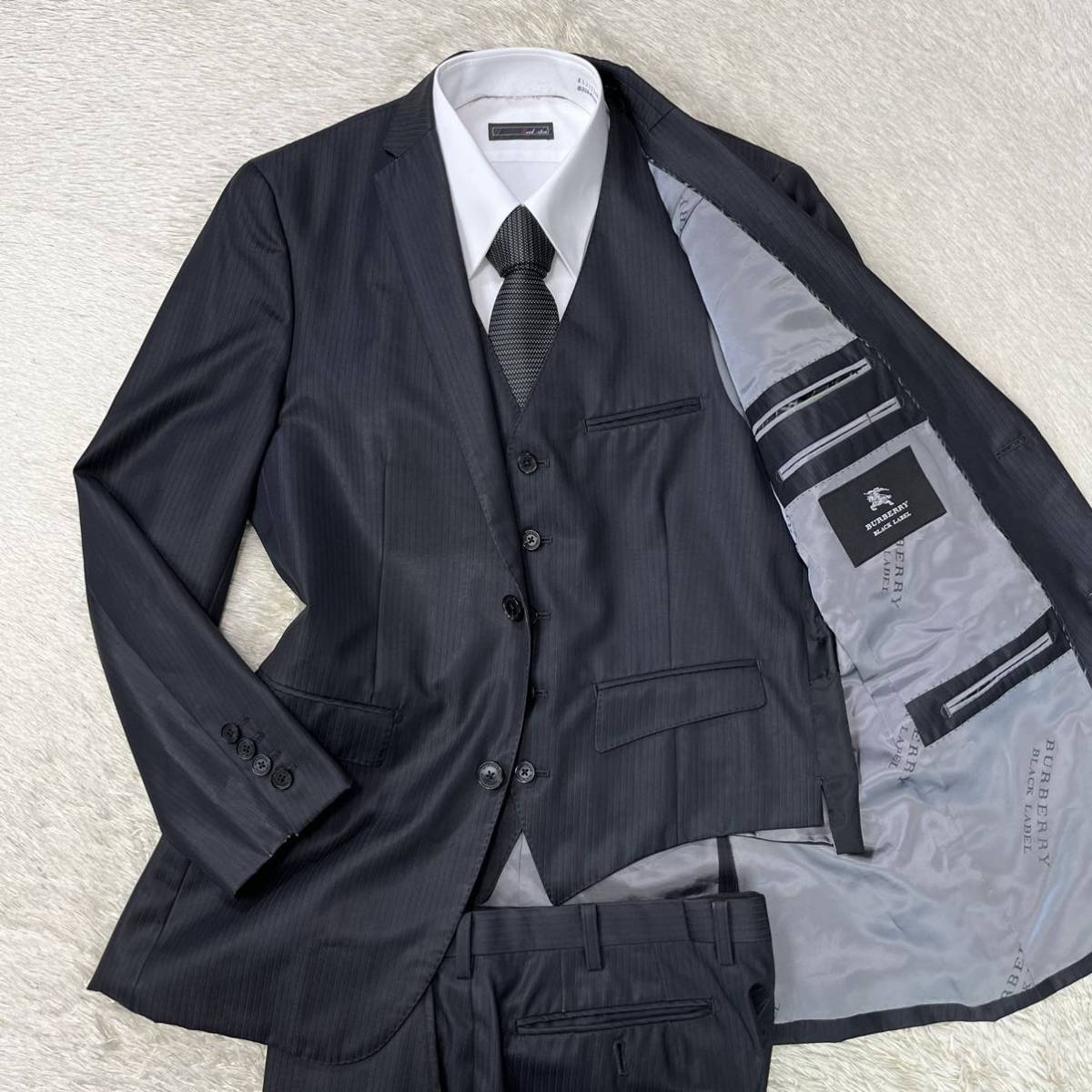 バーバリーブラックレーベル【圧巻の 3ピース】BURBERRY スーツ 