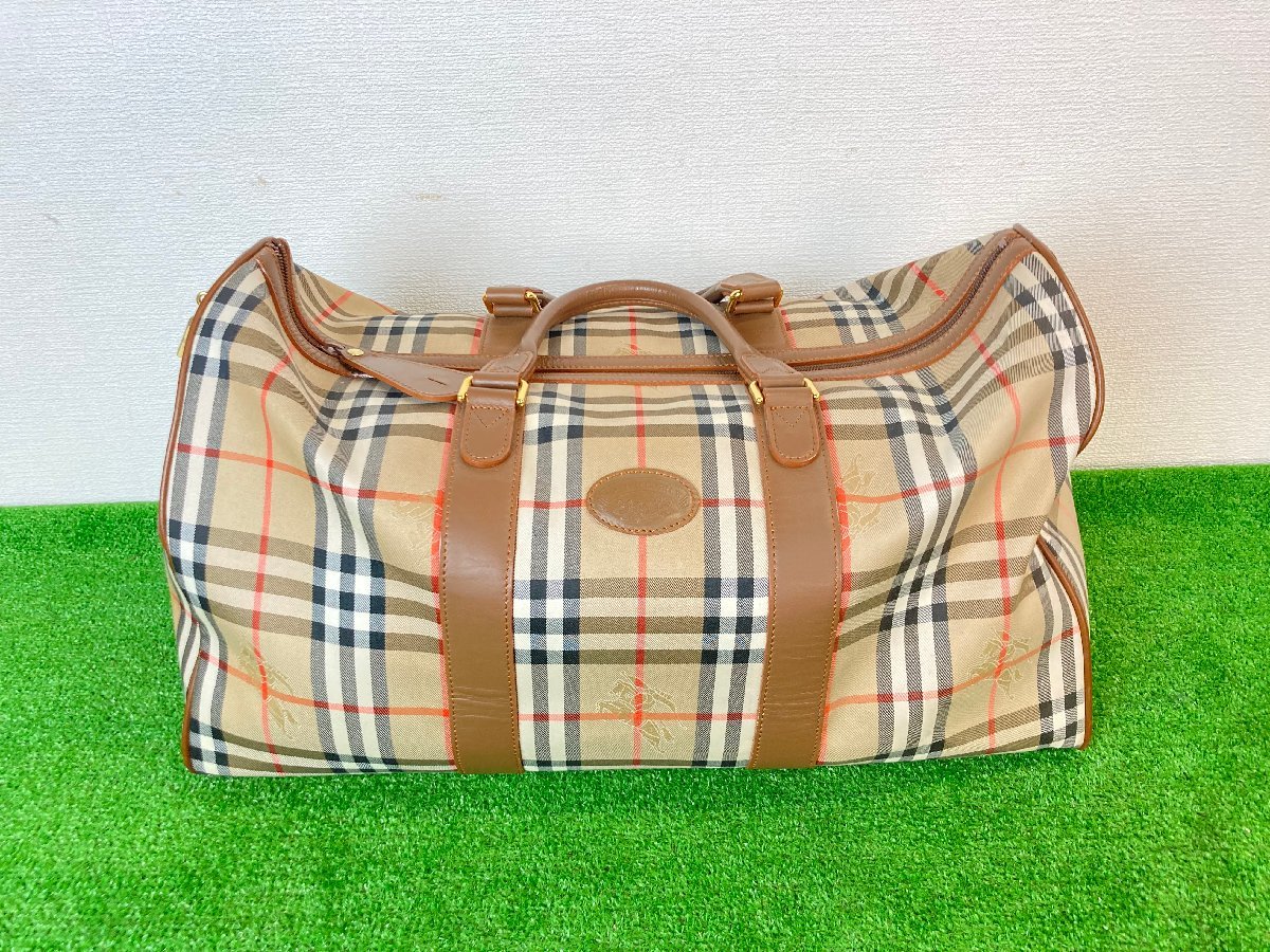 ♪宇都宮店 BURBERRY バーバリー ボストンバッグ キャンバス×レザー 