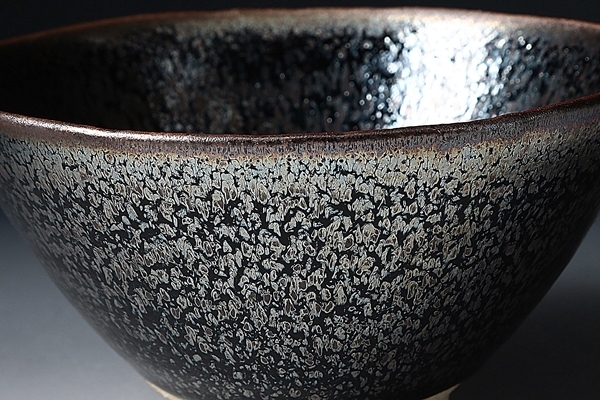 SP1164 木村盛和 鉄釉 窯変 天目 茶碗 碗 抹茶碗 茶器 茶道具 茶事(