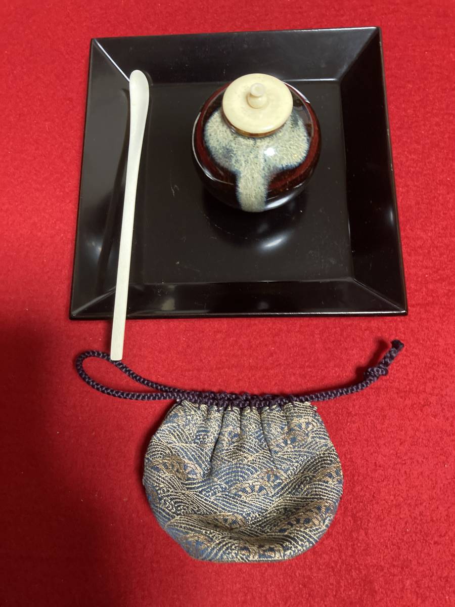 新作登場，新品 茶道具３点 ①唐物茶入 ②茶杓 ③四方盆／ 茶道 利休 相伝 四ケ伝 唐物 盆点 真茶杓 茶箱(茶道)｜売買されたオークション情報、yahooの商品情報をアーカイブ公開 - オークファン 茶道