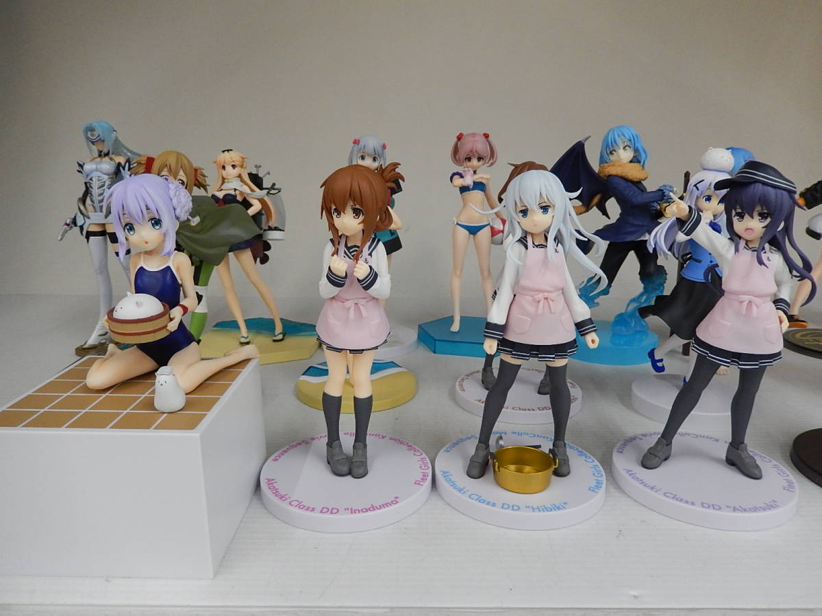 ジャンク 萌え系プライズフィギュア 24点 艦これ・リゼロ・ごちうさ 他 