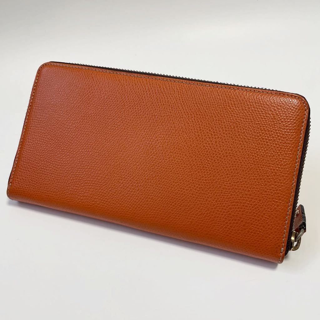 ［極美品］LOEWE ロエベ ジップアラウンド ウォレット 長財布 オレンジ 極美品］LOEWE ロエベ ジップアラウンド ウォレット 長財布 オレンジ