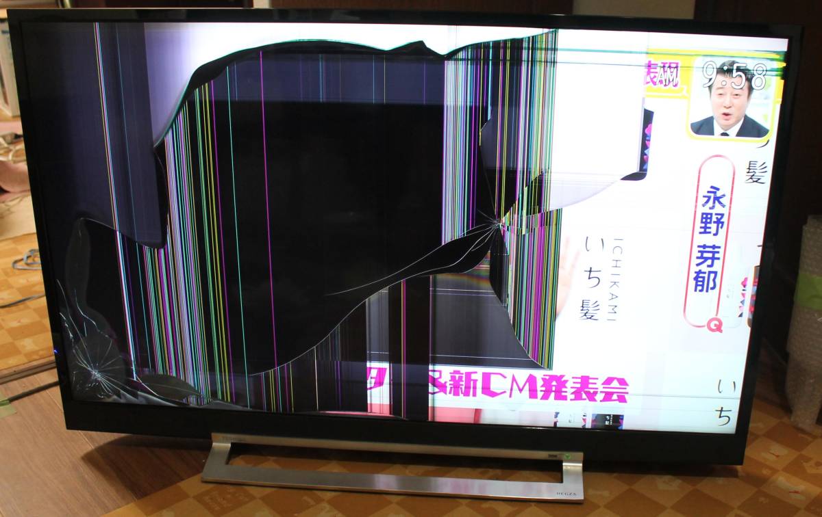 東芝 REGZA 4K 43Z730X 液晶割れ 2019年製 ジャンク【J35】