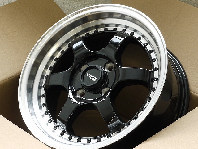 送料無料 15インチ 6.5J ＋40 4穴 PCD100 ブラック ホイール4本セット