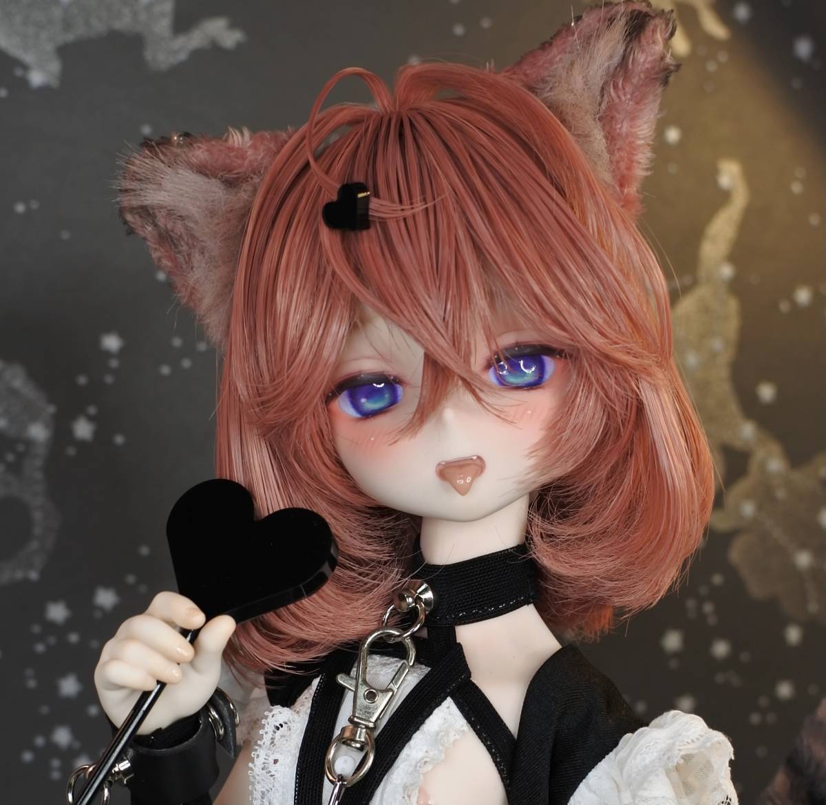 らら屋* DDH-10(開口SW肌）カスタムヘッド&ウィッグ+妖精耳+