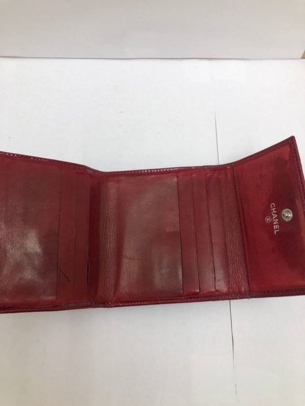 Chanel シャネル　３つ折り財布　赤　レッド　レザー　ココマーク　2501273 #Z94