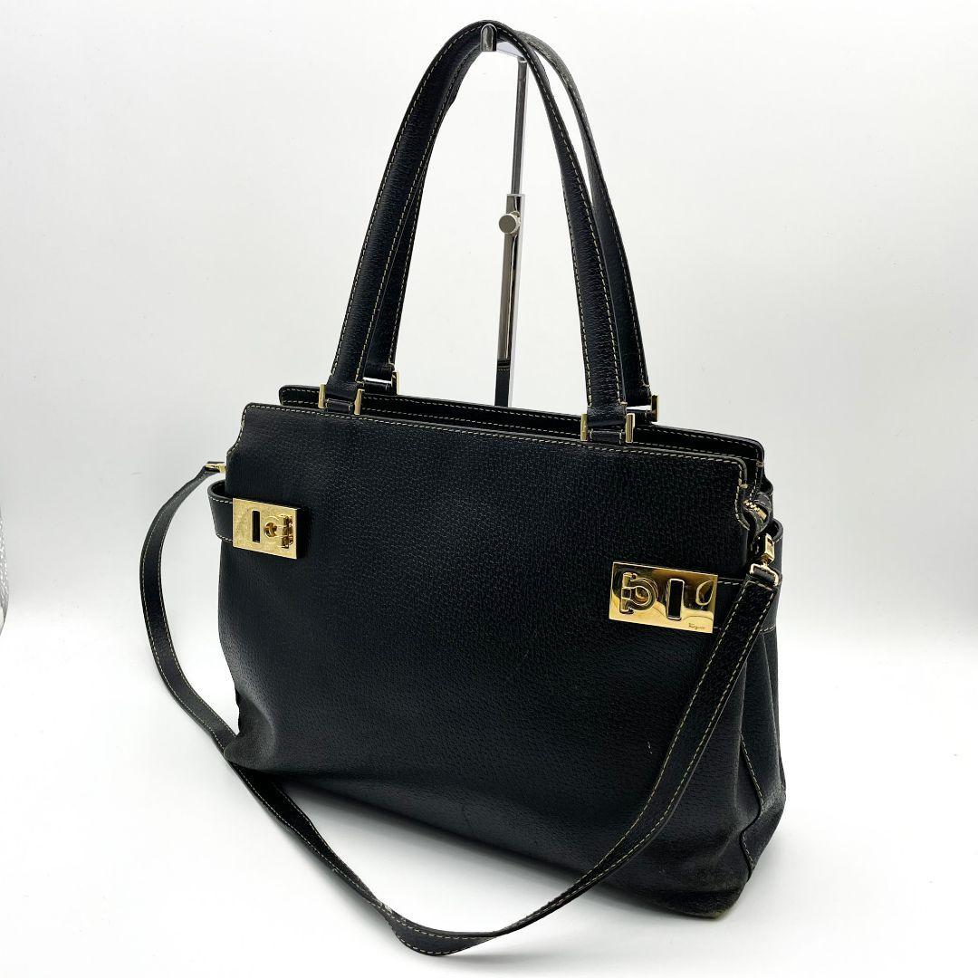 良品 Salvatore Ferragamo ガンチーニ 2way バッグ