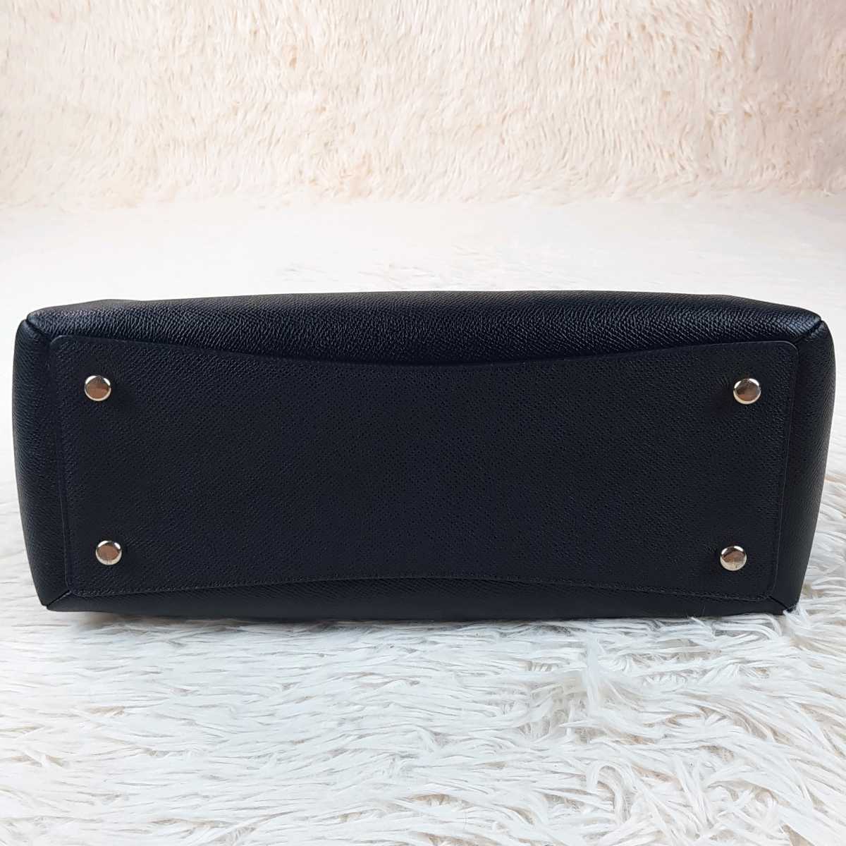 【極美品】coach コーチ　リリー　ショルダーバッグ　ハンドバッグ　チェーン　2way サフィアーノレザー　ロゴチャーム　黒　ブラック