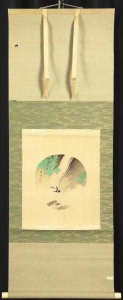 【真作】【WISH】池上秀畝「飛泉鶺鴒」日本画 掛軸 絹本 共箱 花鳥図 　　〇花鳥画巨匠 旧帝展審査員 荒木寛畝門 伝神洞画塾主催 #22090031
