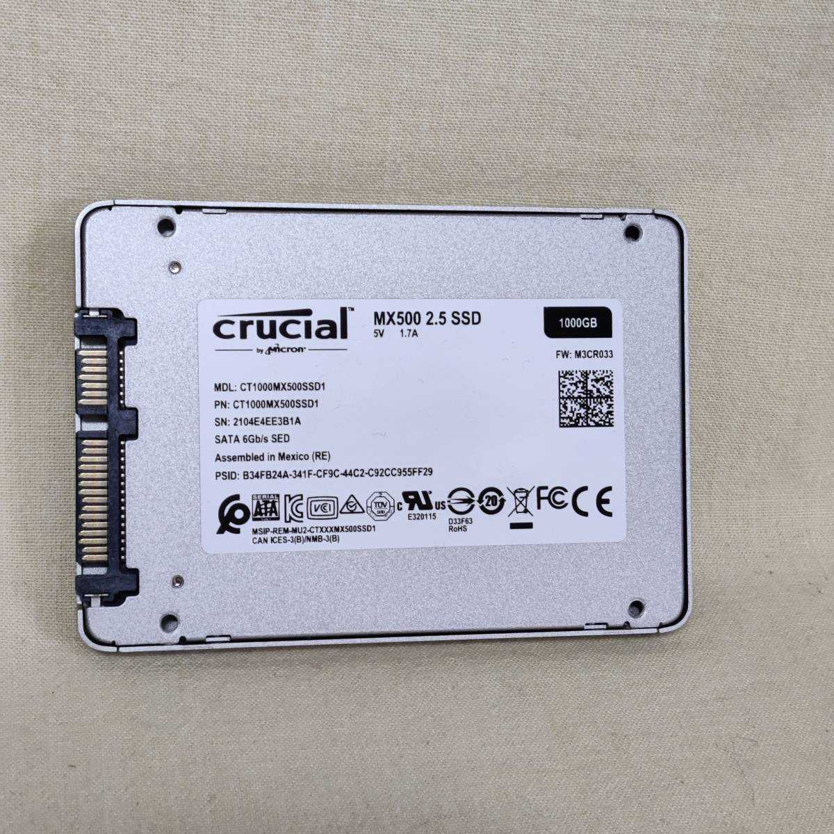 Crucial MX500 SSD 1TB SATA Internal 3D NAND CT1000MX500SSD1 Crucial MX500 SSD 1TB SATA Internal 3D NAND CT1000MX500SSD1