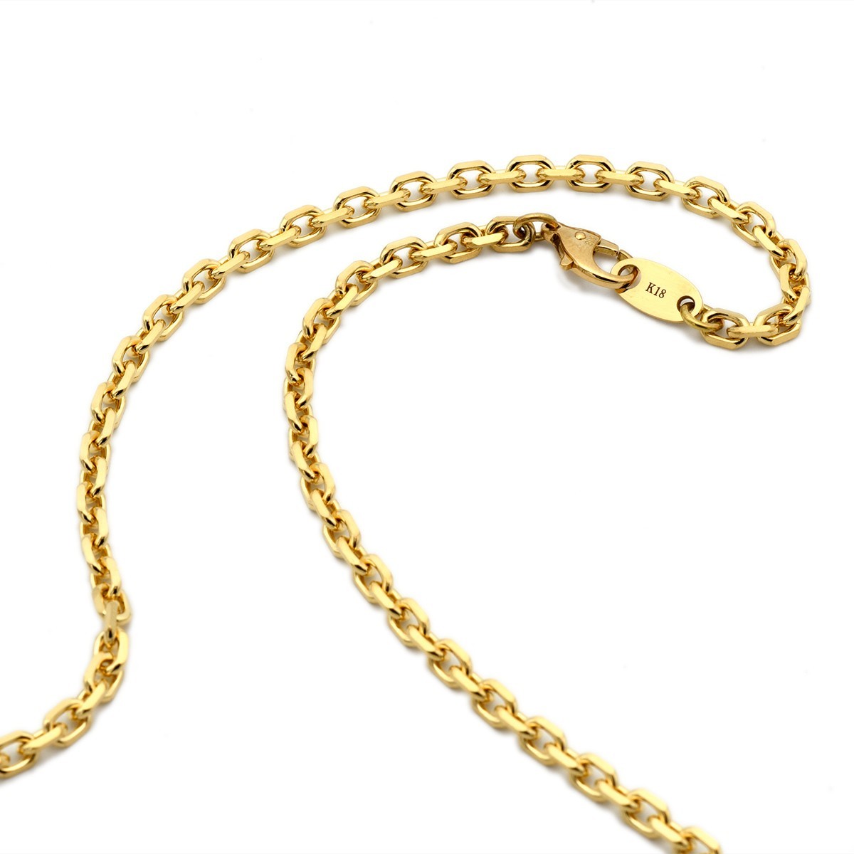 ネックレス イエローゴールド チェーン 18金 K18 VALUABLE 4面カット 