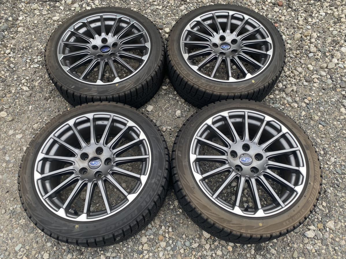 人気セール，高品質 225/45/R18 スタッドレスタイヤ ブリヂストン製 &スバル純正アルミホイール4本セット PCD114.3 18&times;7.5J +55 レヴォーグ(スタッドレスタイヤ)｜売買されたオークション情報、yahooの商品情報を 5穴