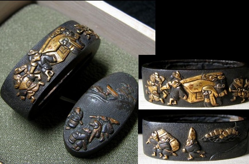 縁頭 赤銅魚子地五三桐紋 (FU-072313)｜刀・日本刀の