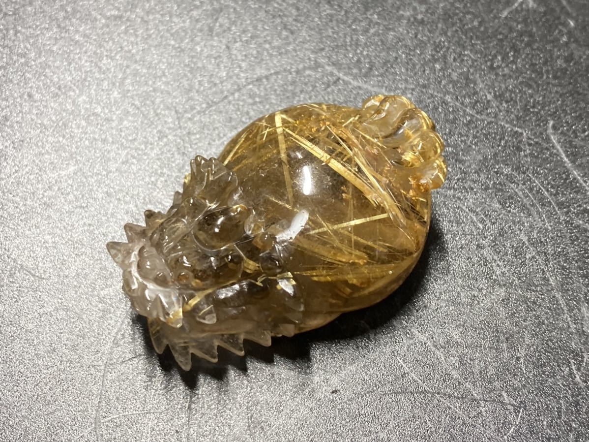 ルチルクォーツ ロングイ天然石 天然石 置物 ロングイ オレンジルチル