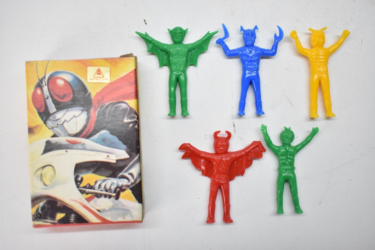 ポピー 仮面ライダー ポリ人形 5点まとめて 箱付き [POPY][怪人][蝙蝠