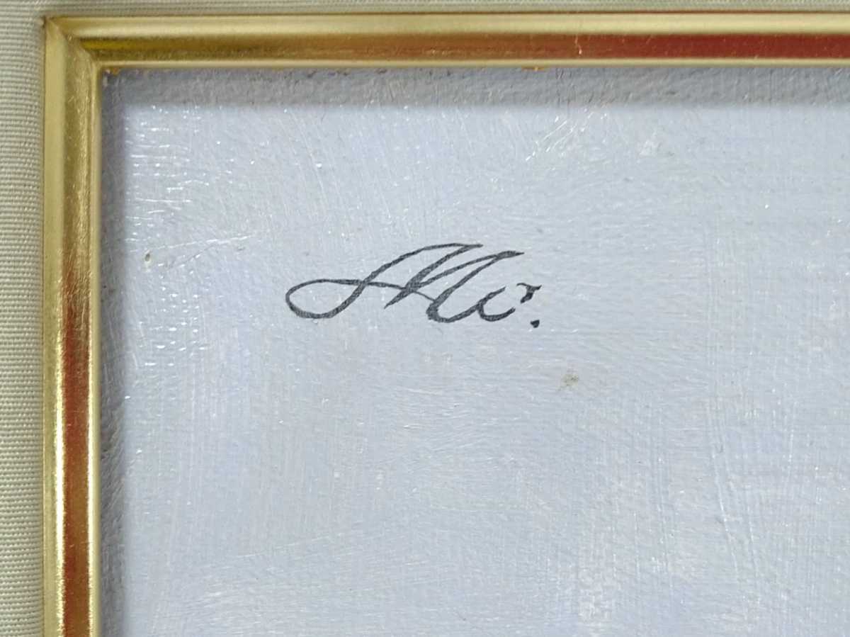 10『リアリズム 油彩画/在銘 裏書【裸婦 NUDE】直筆サイン/額装縦60㎝横 