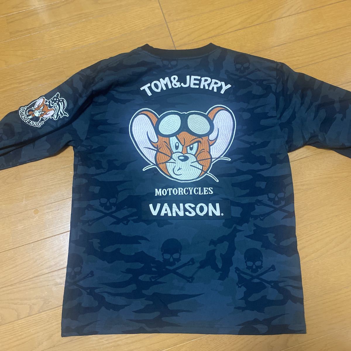 VANSON × TOM & JERRY コラボ刺繍 ロングTシャツ バンソン × トムと 