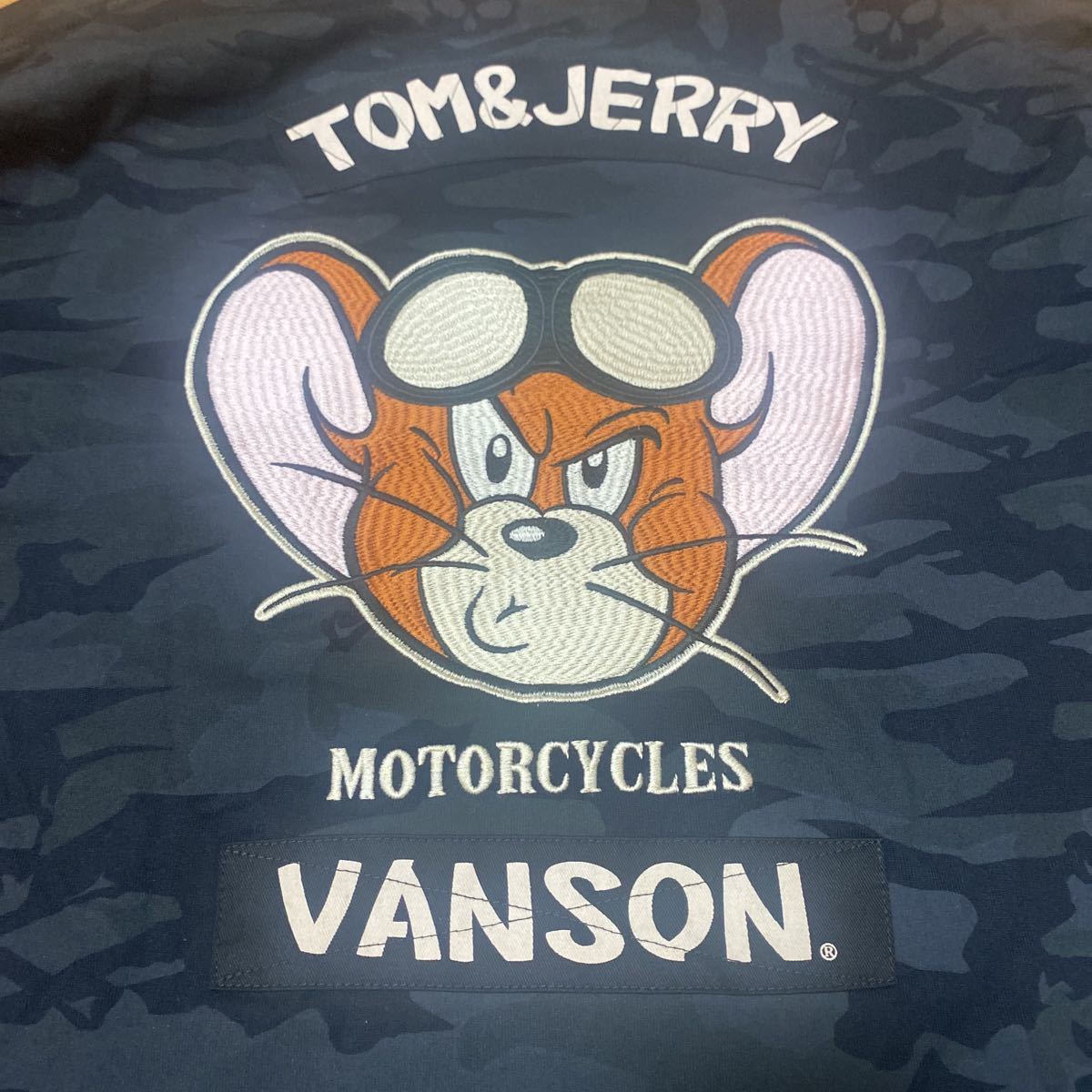 VANSON × TOM & JERRY コラボ刺繍 ロングTシャツ バンソン × トムと 