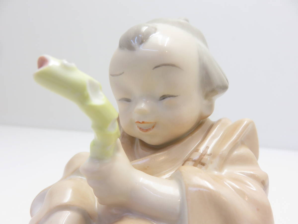昭和レトロ 童子人形 Noritake こま回し □乃りたけ陶房 小島豪作 