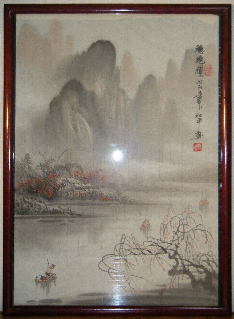 silver CAT出品2本セット ☆絵画☆作者不詳 サイン有 水彩 風景画 中国☆I71 絵画 美術品 【公式