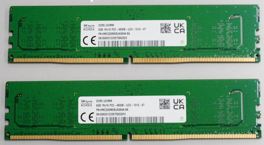 DDR5 8GB×2枚（16GB）【DELL純正16GB】SK hynix DDR5 8G 4800 UDIMM