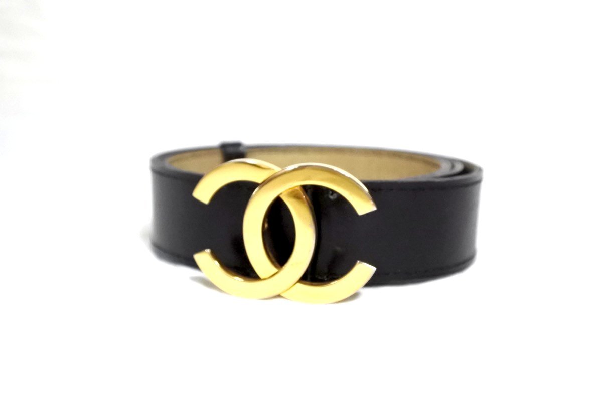 ココマーク シャネル CHANEL レザー ベルト ブラック | レザーベルト 