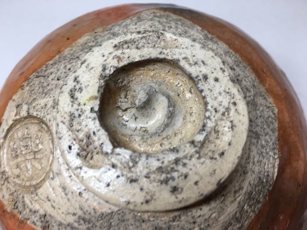 旧家蔵出 十二代 楽 弘入 吉左衛門 赤 茶碗 赤楽 楽焼 楽茶碗 茶道具