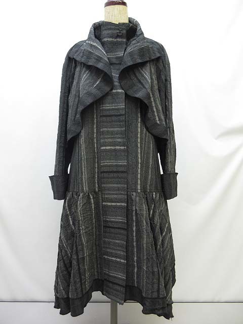 EIKO KONDO■ロングコート ☆sc0188 EIKO KONDO ロングコート サイズ42 グレー系 エイココンドウ
