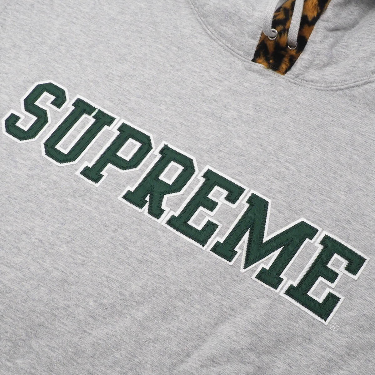 Supreme - Leopard Trim Hooded Sweatshirt 灰色L シュプリーム 