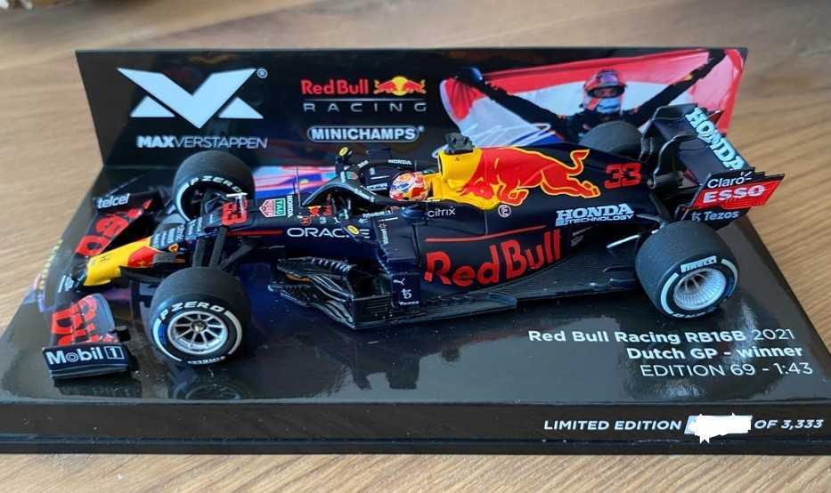 《MVショップ別注》ミニチャンプス　1/43 RB16B F1 オランダGP 優勝 M.フェルスタッペン　優勝トロフィー付き 2021