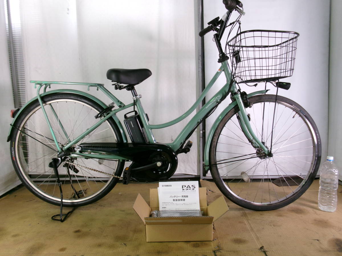 C230☆整備済み 中古電動自転車☆YAMAHA PAS ami【グリーン 26インチ 