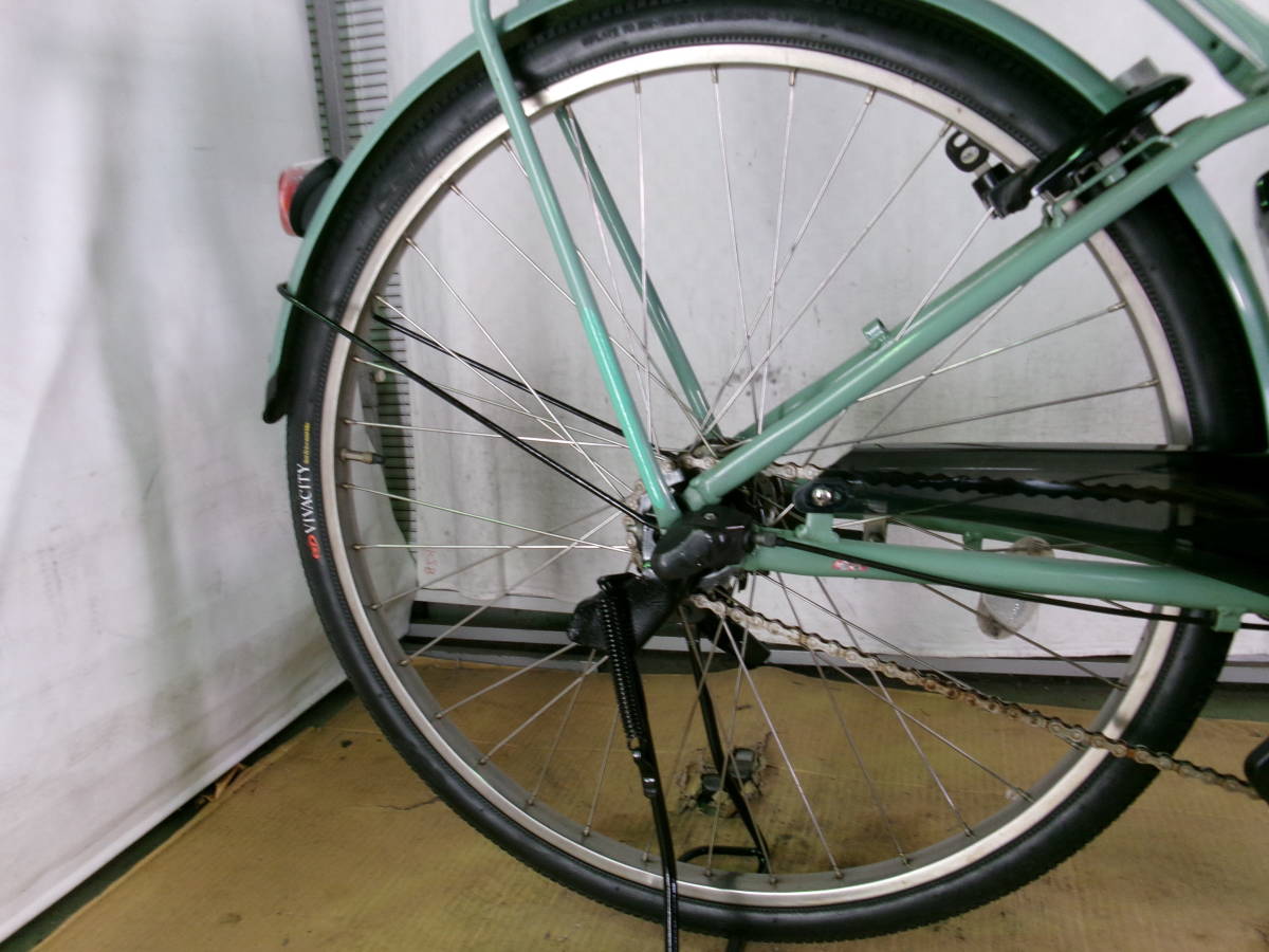C230☆整備済み 中古電動自転車☆YAMAHA PAS ami【グリーン 26インチ 
