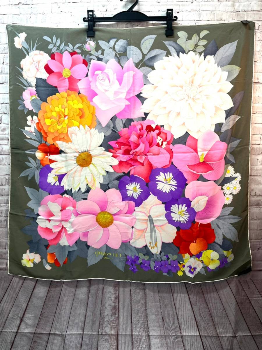 LEONARD 大判シルクスカーフ 花柄 花柄 マルチカラー レオナール