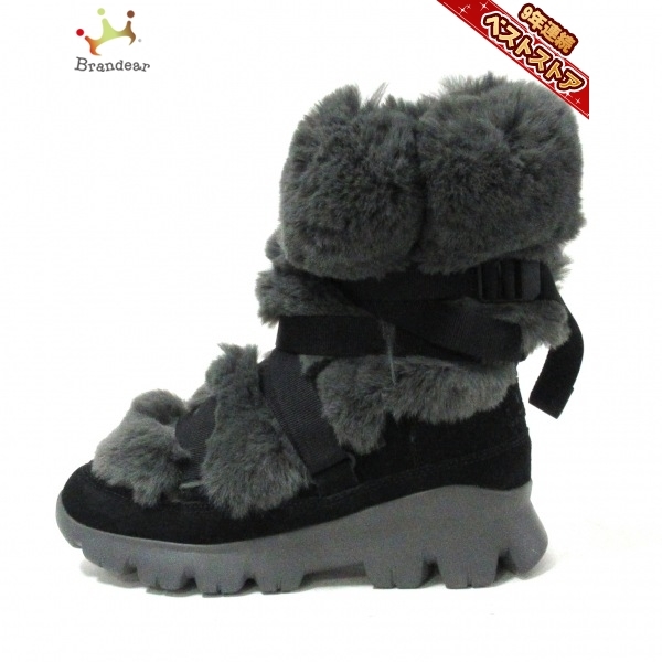 アグ UGG ショートブーツ 1095429 - スエード×フェイクファー 黒×ダークグレー レディース 美品 靴 アグ UGG ムートンブーツ ファー（ブランドアグ）（ブーツ｜レディース靴）：靴の通販 (UGG HEIGHTS