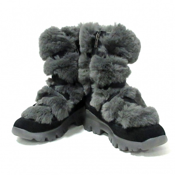 アグ UGG ショートブーツ 1095429 - スエード×フェイクファー 黒×ダークグレー レディース 美品 靴 アグ UGG ムートンブーツ ファー（ブランドアグ）（ブーツ｜レディース靴）：靴の通販 (UGG HEIGHTS