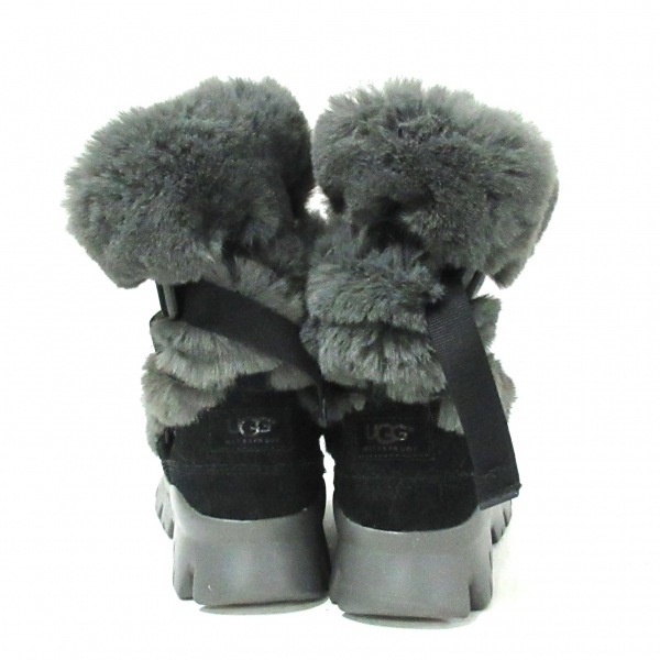 アグ UGG ショートブーツ 1095429 - スエード×フェイクファー 黒×ダークグレー レディース 美品 靴 アグ UGG ムートンブーツ ファー（ブランドアグ）（ブーツ｜レディース靴）：靴の通販 (UGG HEIGHTS